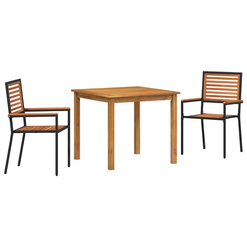 Have Spisebordssæt 3 pcs Sort Poly rattan