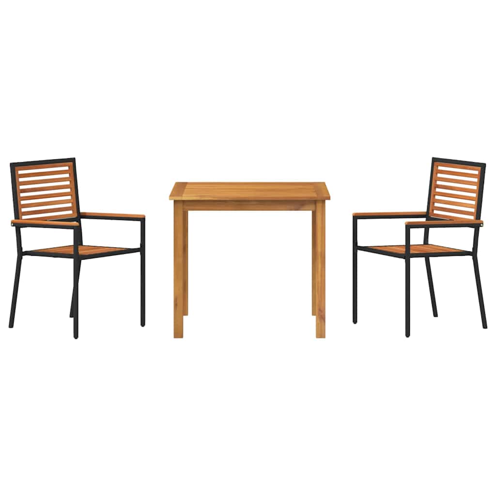 Have Spisebordssæt 3 pcs Sort Poly rattan