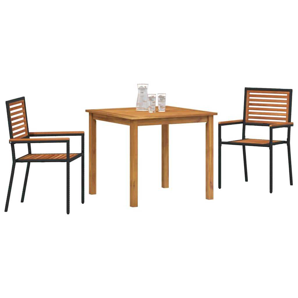 Have Spisebordssæt 3 pcs Sort Poly rattan