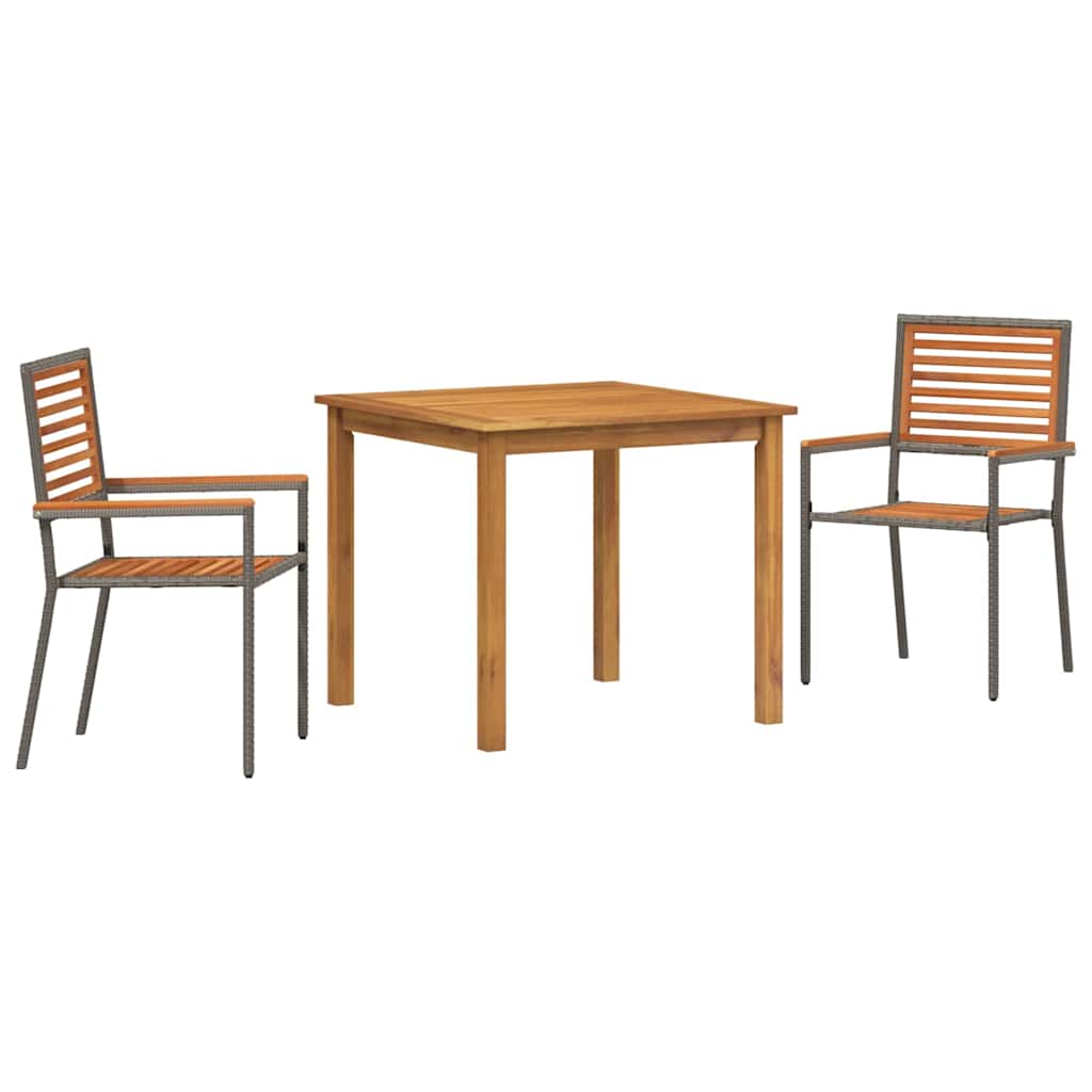 Have Spisebordssæt 3 pcs Grå Poly rattan