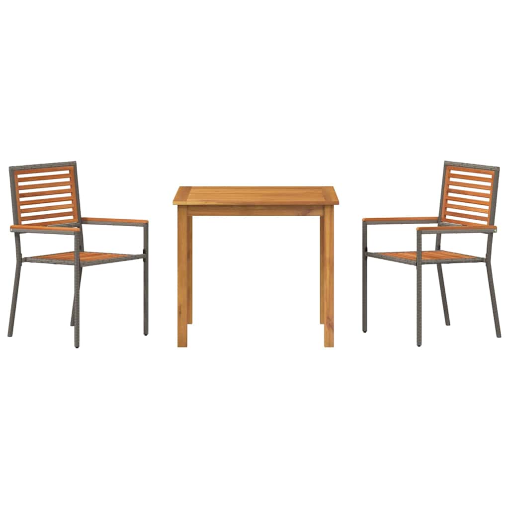Have Spisebordssæt 3 pcs Grå Poly rattan