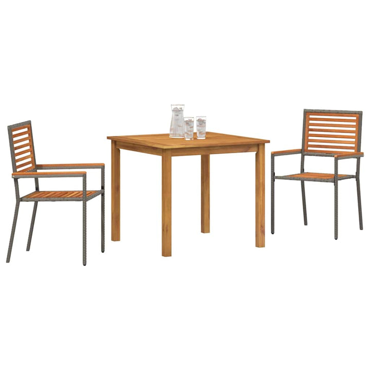 Have Spisebordssæt 3 pcs Grå Poly rattan