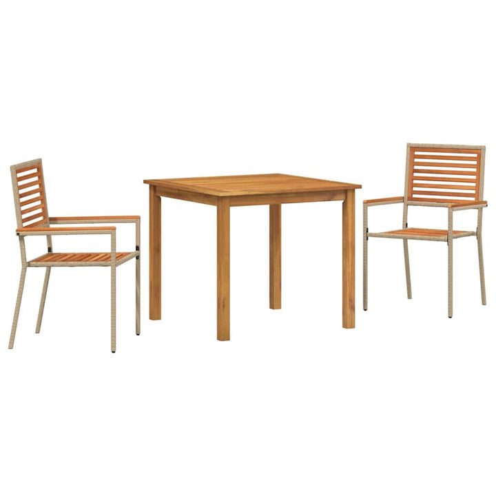 Have Spisebordssæt 3 pcs Beige Poly rattan