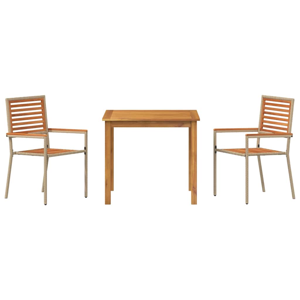 Have Spisebordssæt 3 pcs Beige Poly rattan
