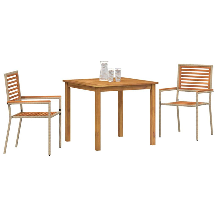 Have Spisebordssæt 3 pcs Beige Poly rattan