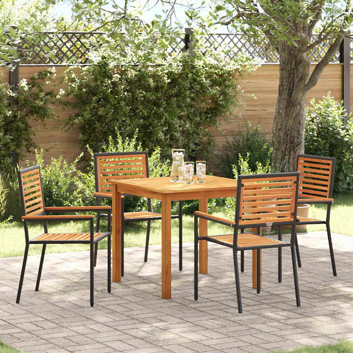 Have Spisebordssæt 5 pcs Sort Poly rattan