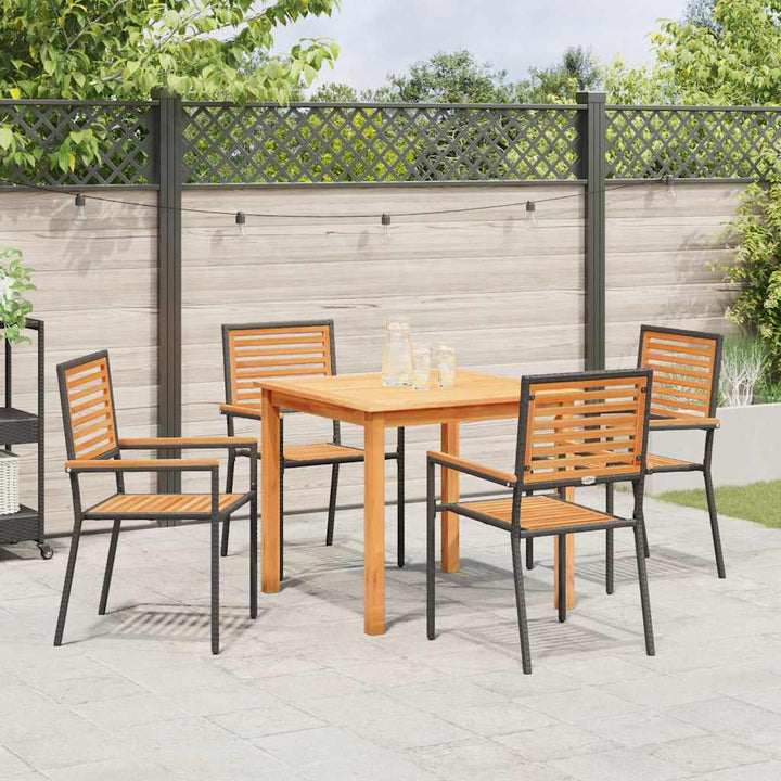Have Spisebordssæt 5 pcs Sort Poly rattan