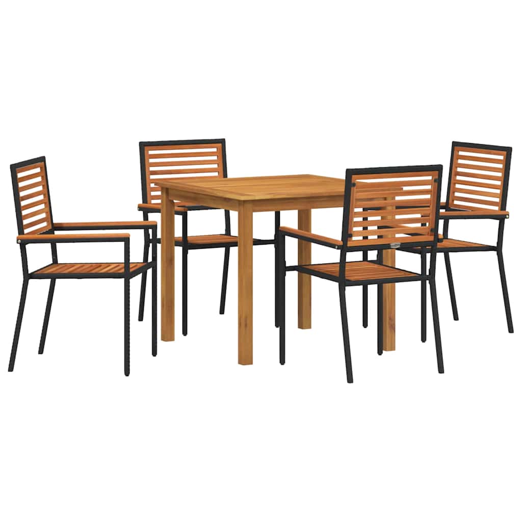 Have Spisebordssæt 5 pcs Sort Poly rattan