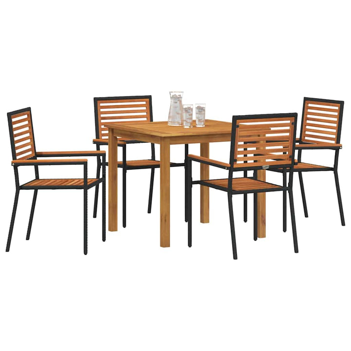 Have Spisebordssæt 5 pcs Sort Poly rattan