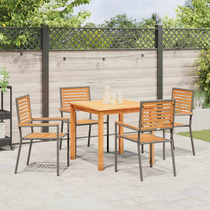 Have Spisebordssæt 5 pcs Grå Poly rattan