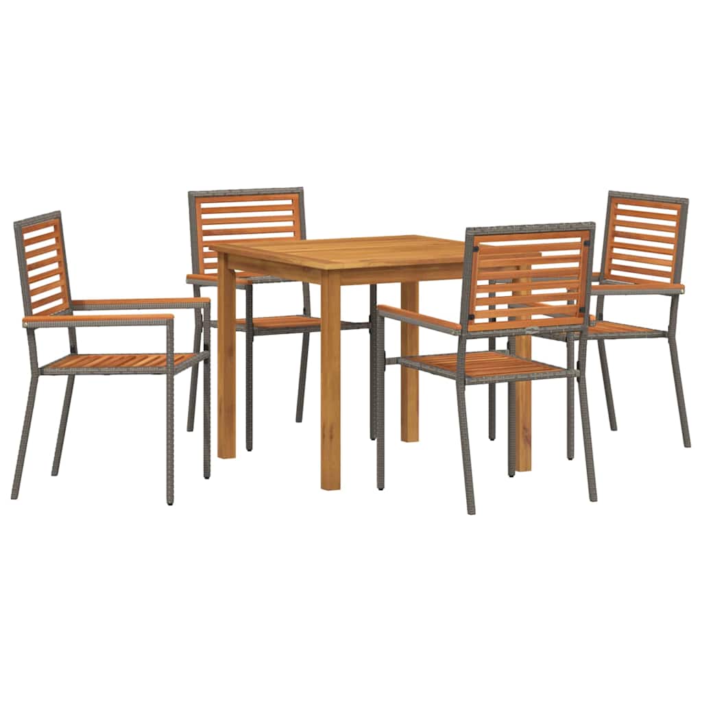Have Spisebordssæt 5 pcs Grå Poly rattan