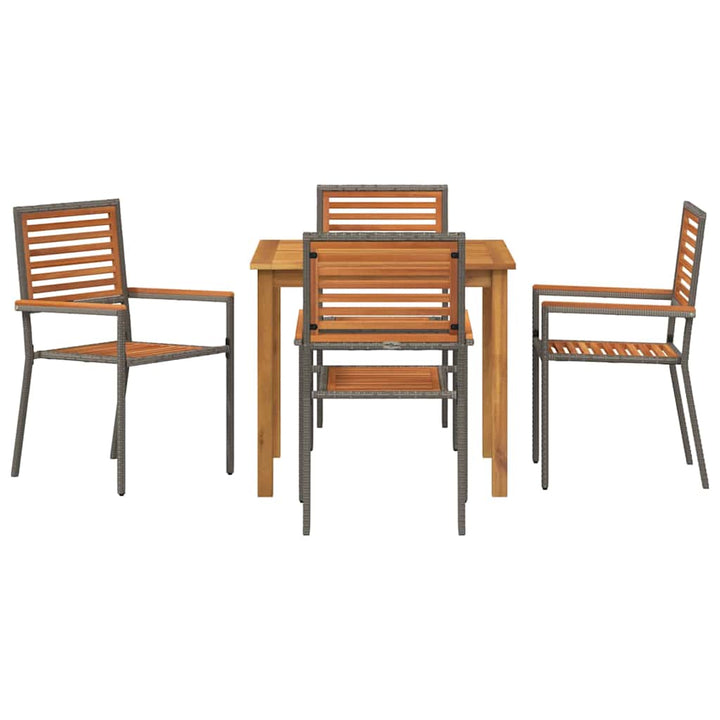Have Spisebordssæt 5 pcs Grå Poly rattan