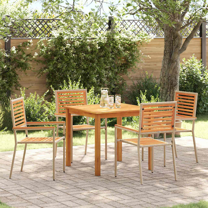 Have Spisebordssæt 5 pcs Beige Poly rattan