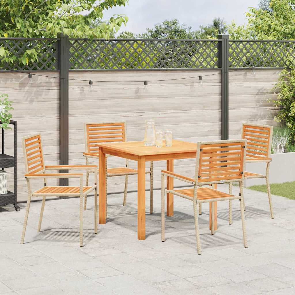 Have Spisebordssæt 5 pcs Beige Poly rattan