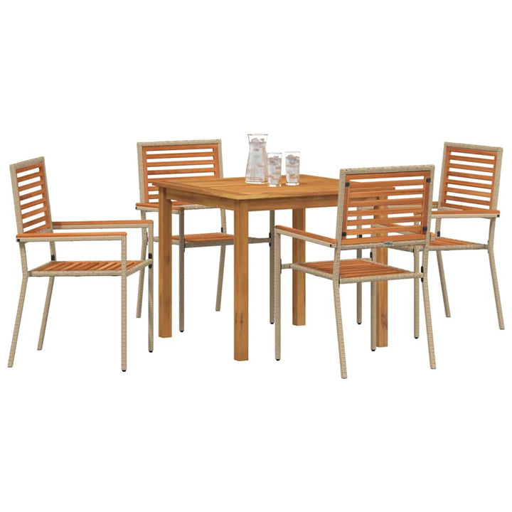 Have Spisebordssæt 5 pcs Beige Poly rattan