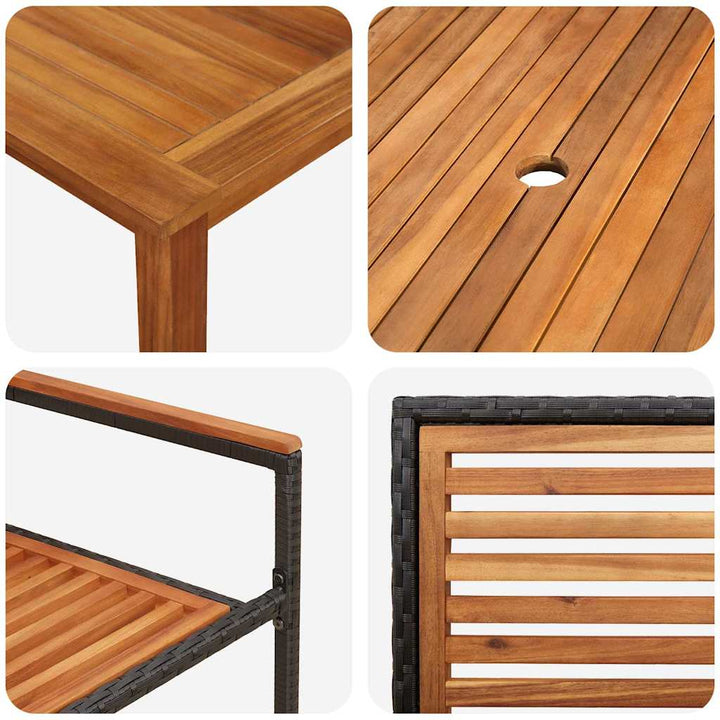 Have Spisebordssæt 5 pcs Sort Poly rattan