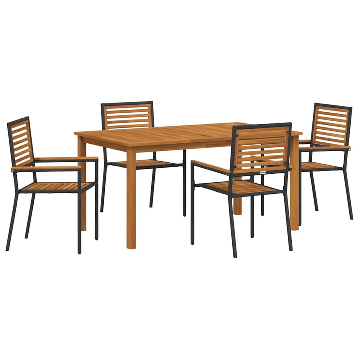 Have Spisebordssæt 5 pcs Sort Poly rattan