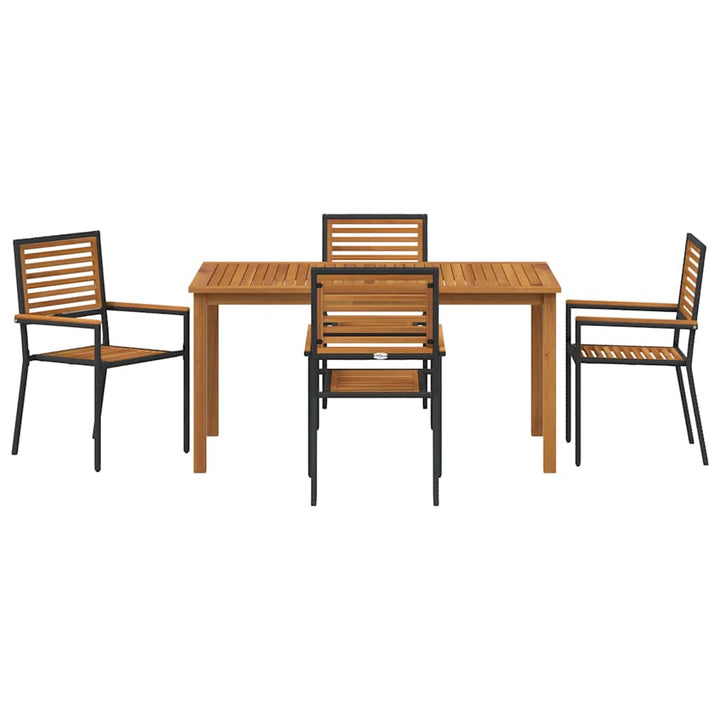 Have Spisebordssæt 5 pcs Sort Poly rattan