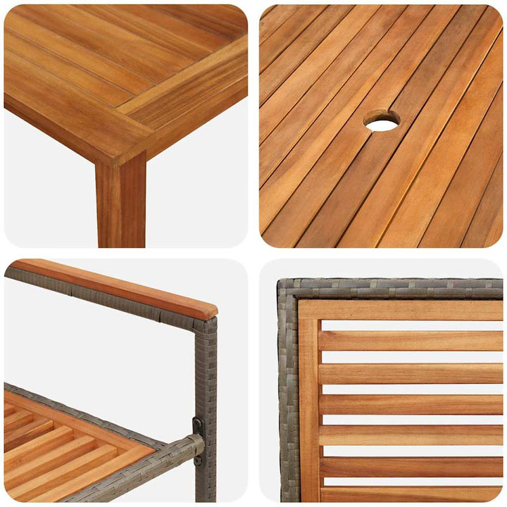 Have Spisebordssæt 5 pcs Grå Poly rattan