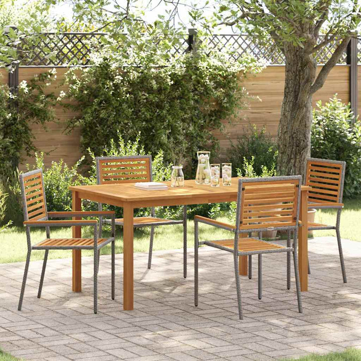 Have Spisebordssæt 5 pcs Grå Poly rattan