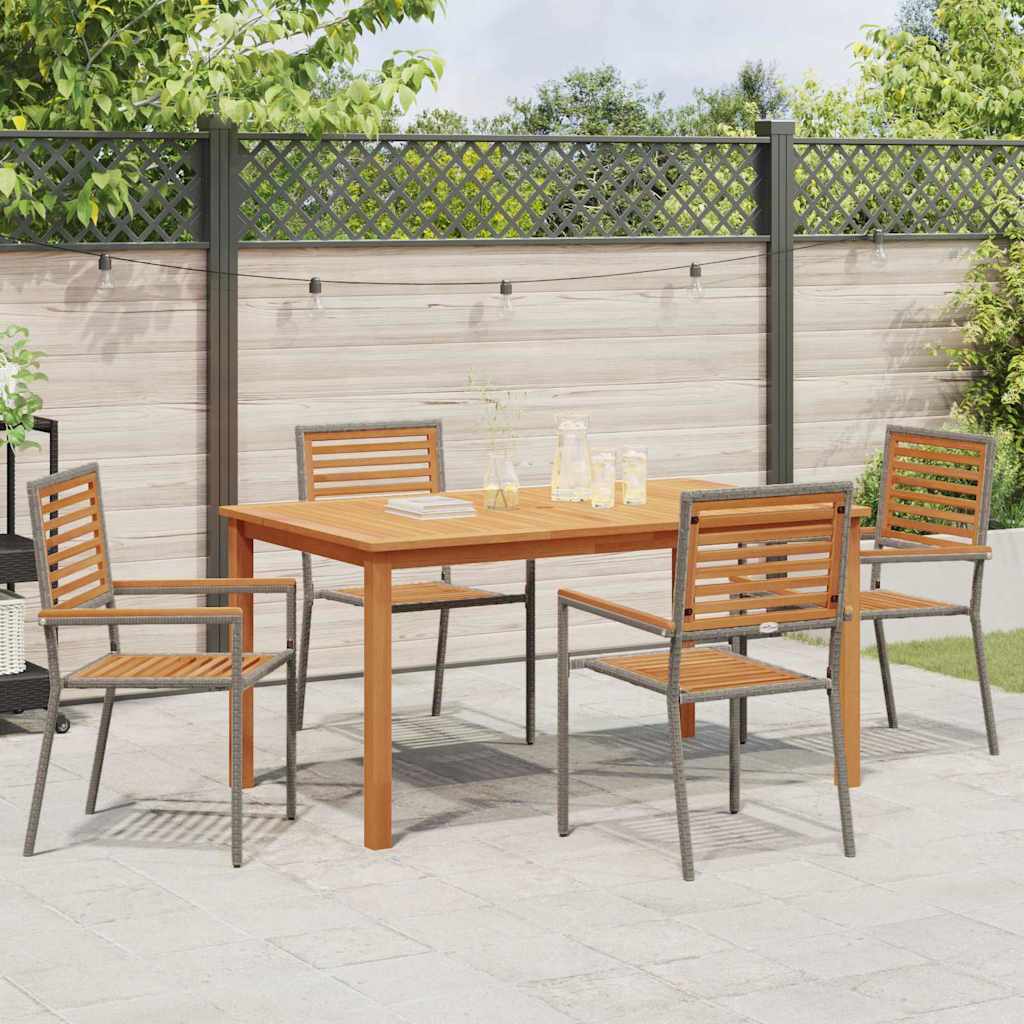 Have Spisebordssæt 5 pcs Grå Poly rattan