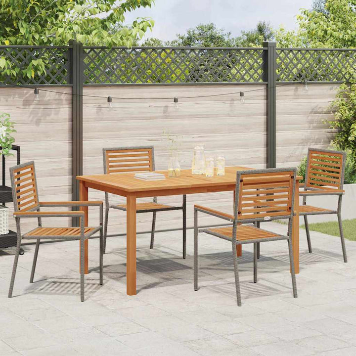 Have Spisebordssæt 5 pcs Grå Poly rattan