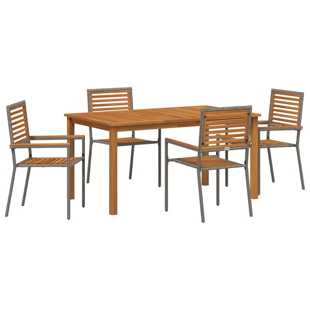 Have Spisebordssæt 5 pcs Grå Poly rattan