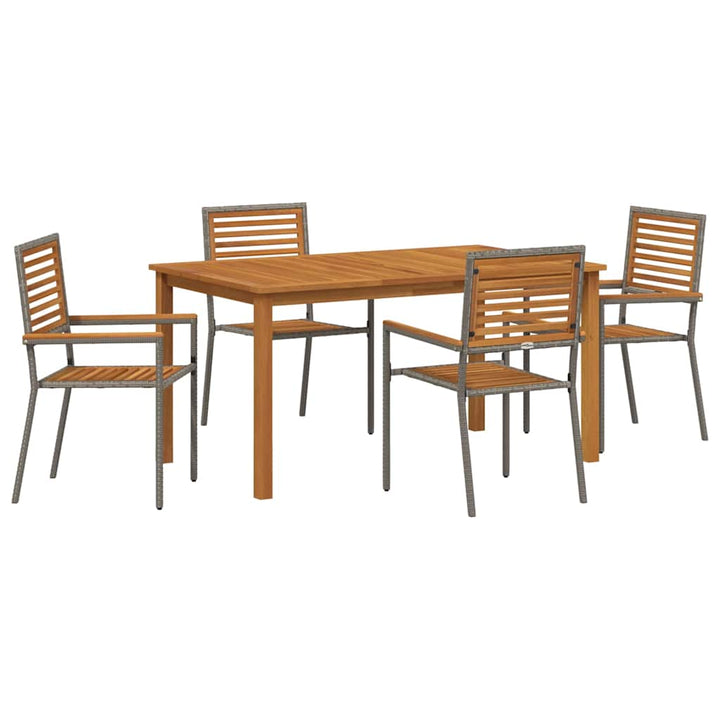 Have Spisebordssæt 5 pcs Grå Poly rattan