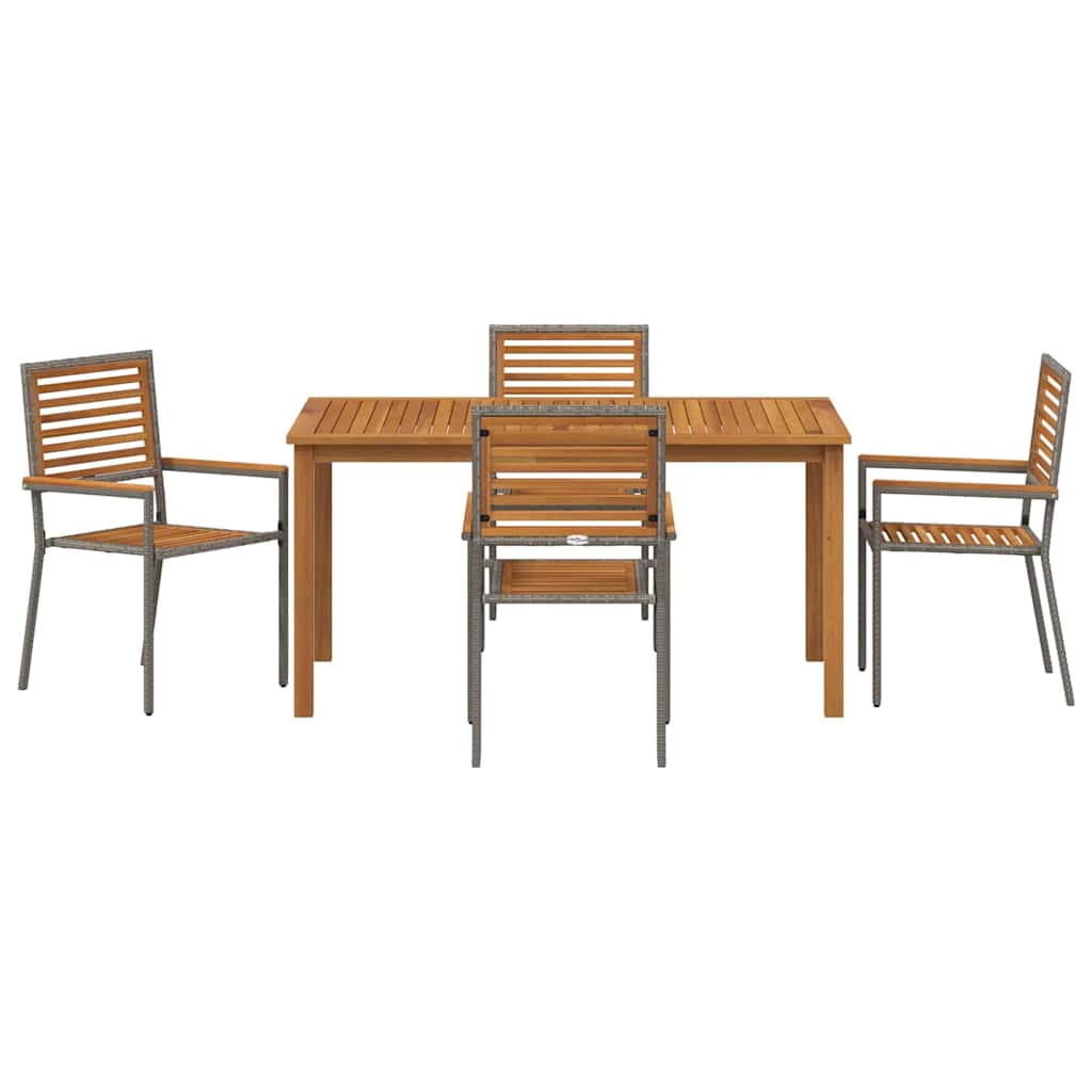 Have Spisebordssæt 5 pcs Grå Poly rattan