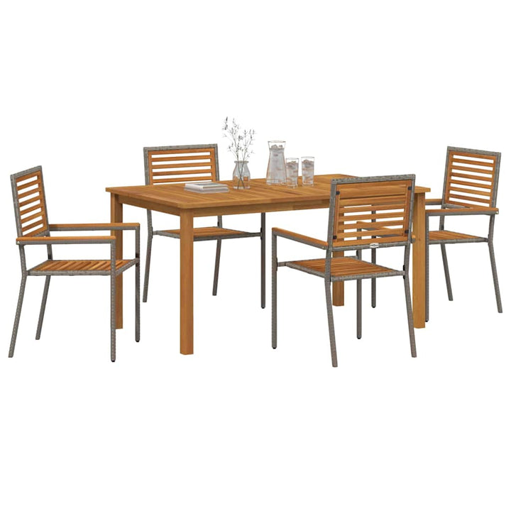 Have Spisebordssæt 5 pcs Grå Poly rattan