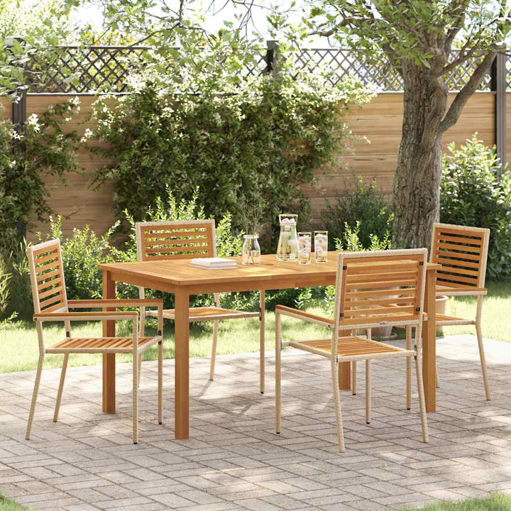 Have Spisebordssæt 5 pcs Beige Poly rattan