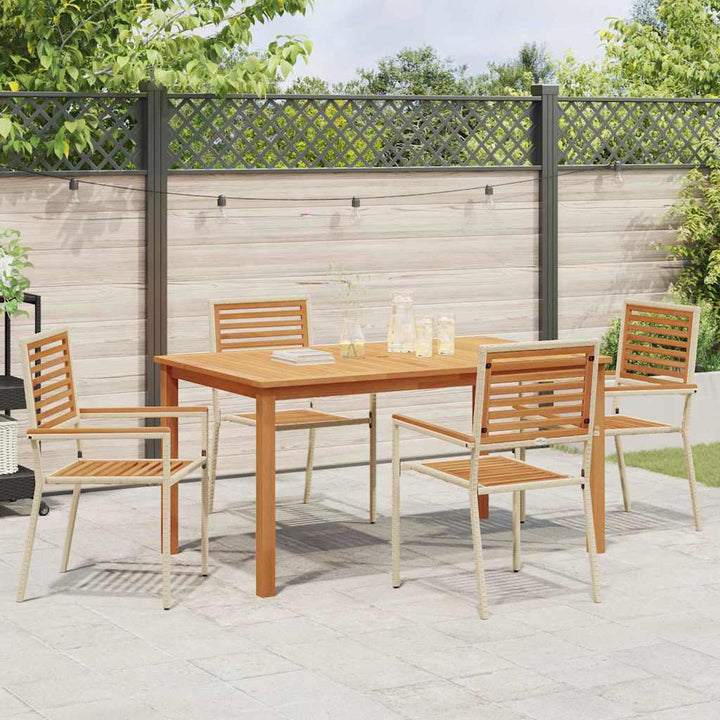 Have Spisebordssæt 5 pcs Beige Poly rattan