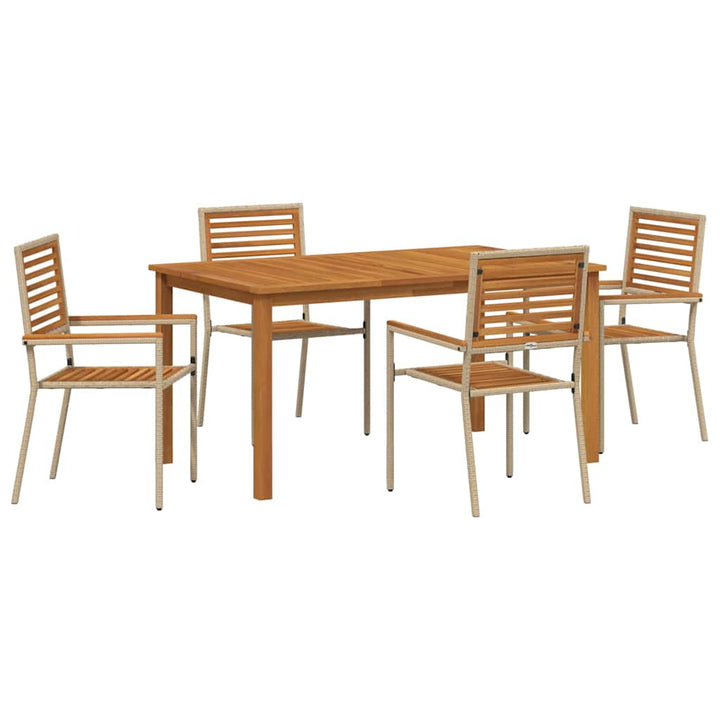 Have Spisebordssæt 5 pcs Beige Poly rattan