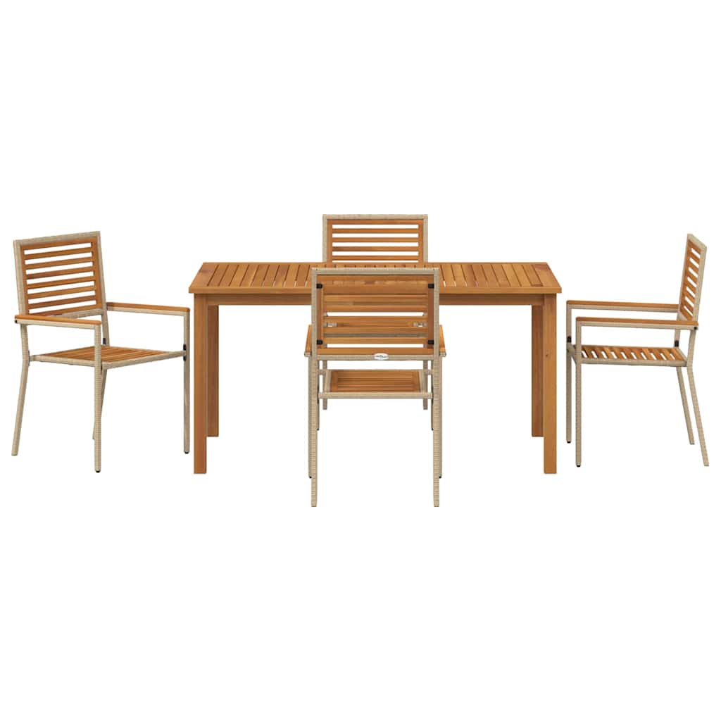 Have Spisebordssæt 5 pcs Beige Poly rattan