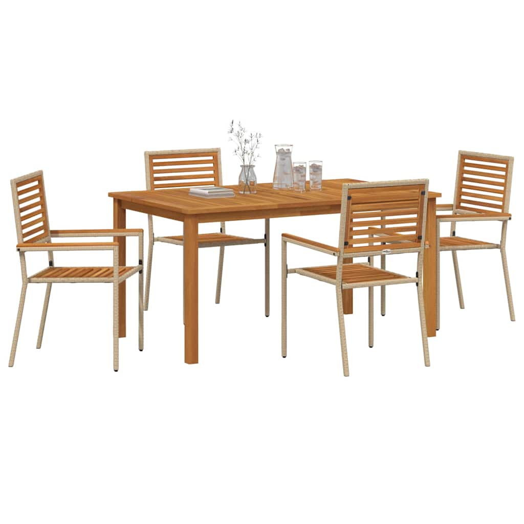Have Spisebordssæt 5 pcs Beige Poly rattan