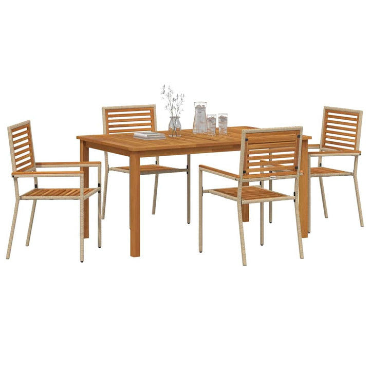 Have Spisebordssæt 5 pcs Beige Poly rattan