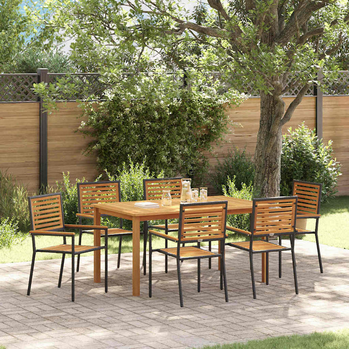 Have Spisebordssæt 7 pcs Sort Poly rattan