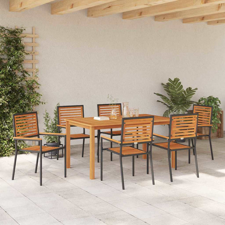 Have Spisebordssæt 7 pcs Sort Poly rattan