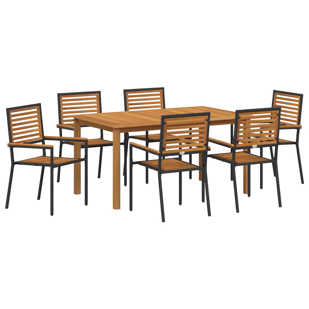 Have Spisebordssæt 7 pcs Sort Poly rattan