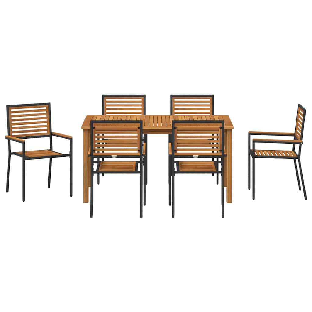 Have Spisebordssæt 7 pcs Sort Poly rattan