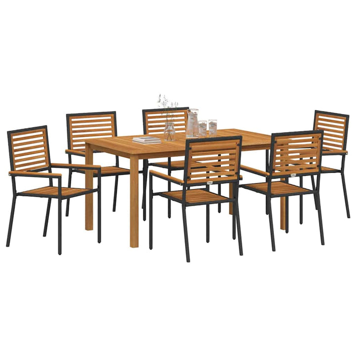 Have Spisebordssæt 7 pcs Sort Poly rattan