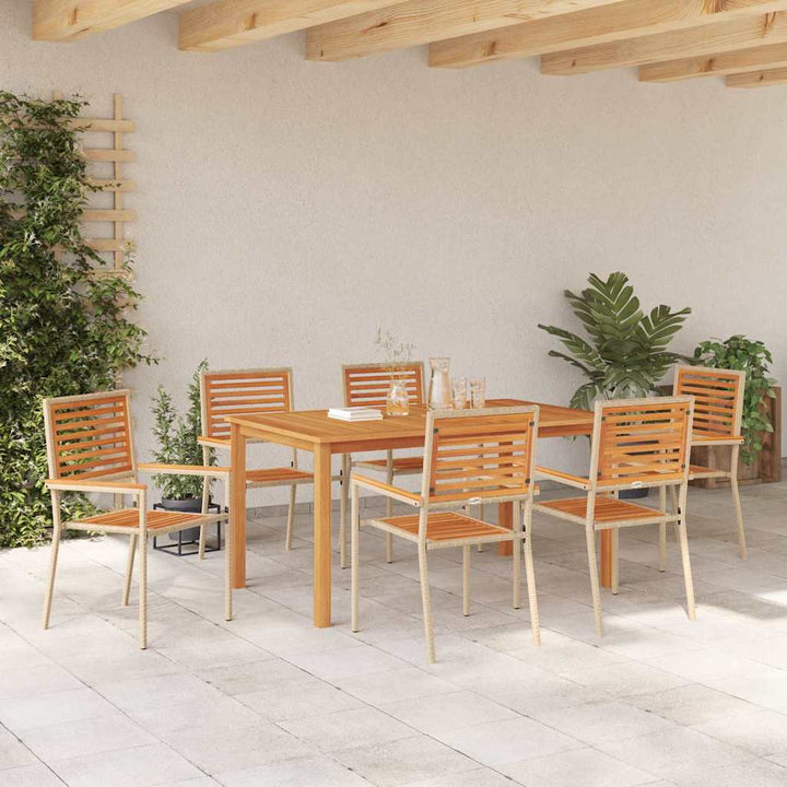 Have Spisebordssæt 7 pcs Beige Poly rattan