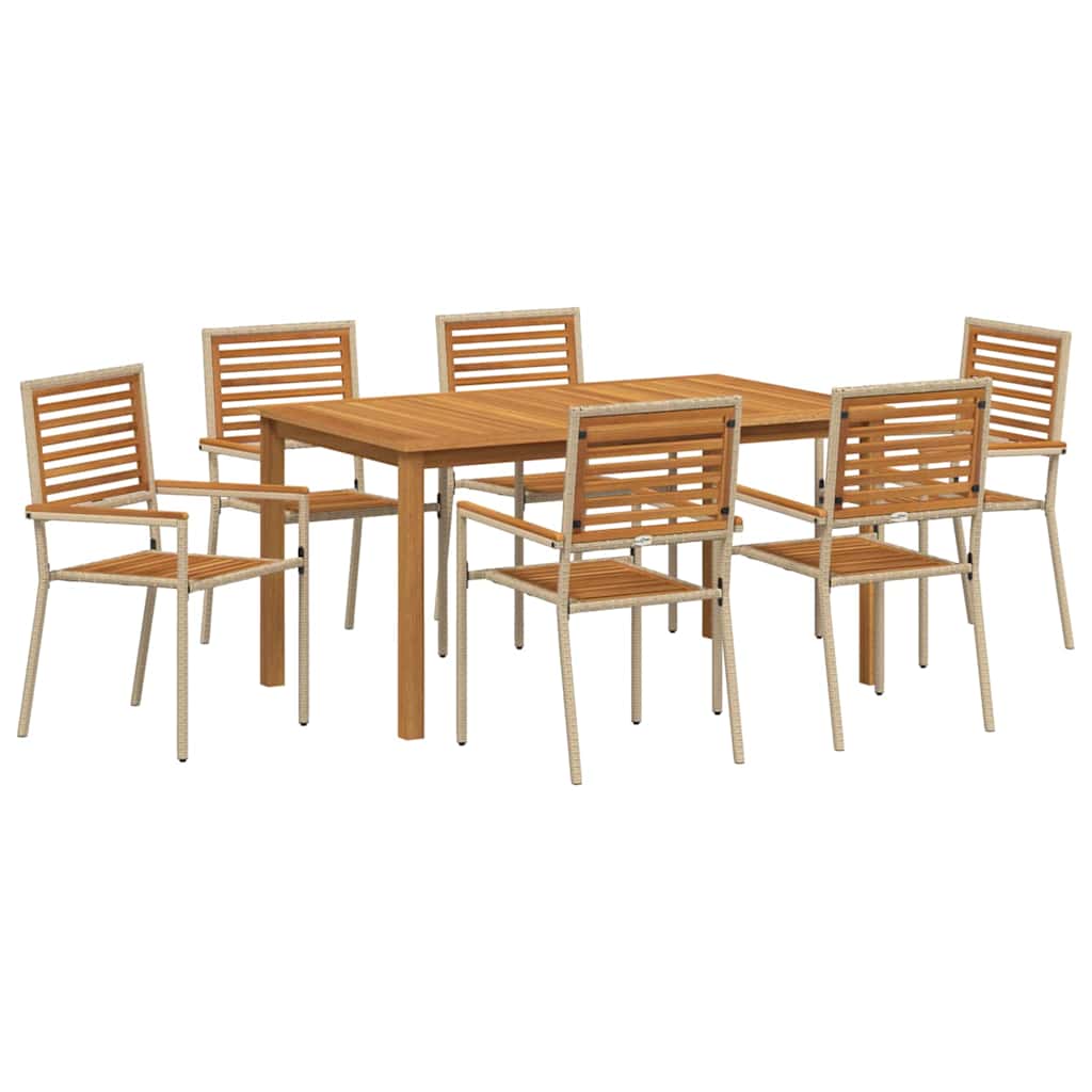 Have Spisebordssæt 7 pcs Beige Poly rattan