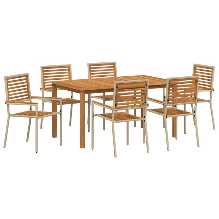 Have Spisebordssæt 7 pcs Beige Poly rattan