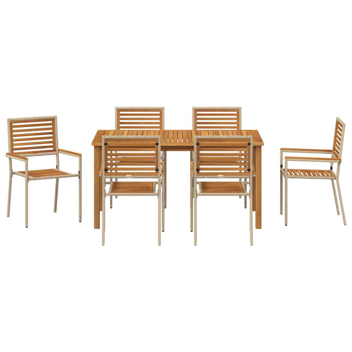 Have Spisebordssæt 7 pcs Beige Poly rattan