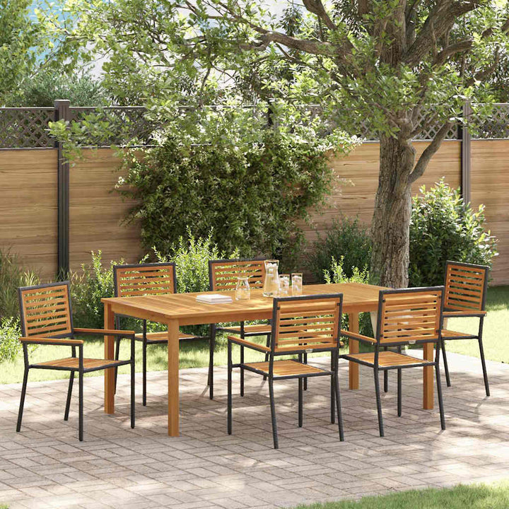 Have Spisebordssæt 7 pcs Sort Poly rattan