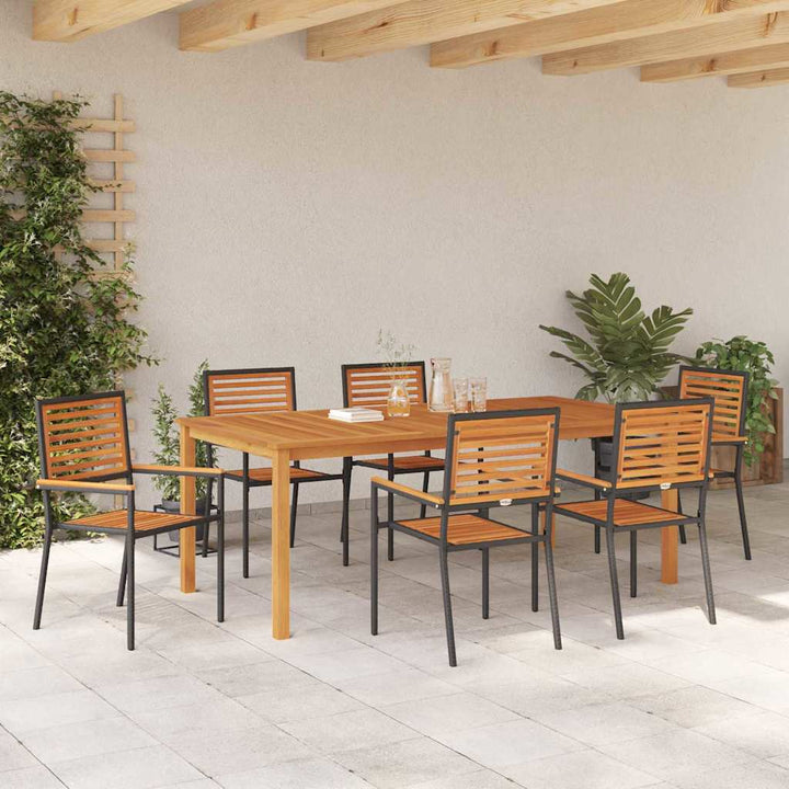 Have Spisebordssæt 7 pcs Sort Poly rattan