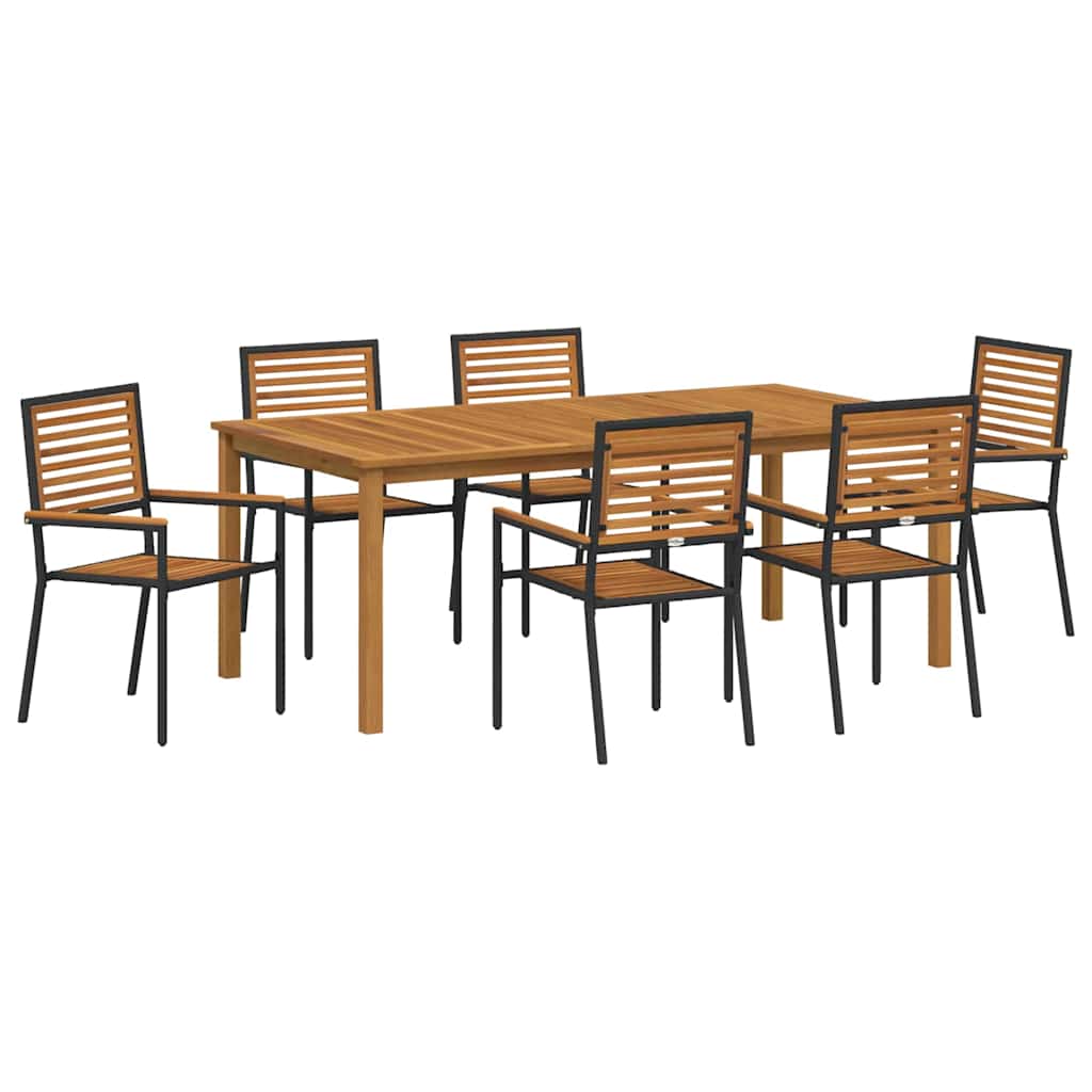 Have Spisebordssæt 7 pcs Sort Poly rattan