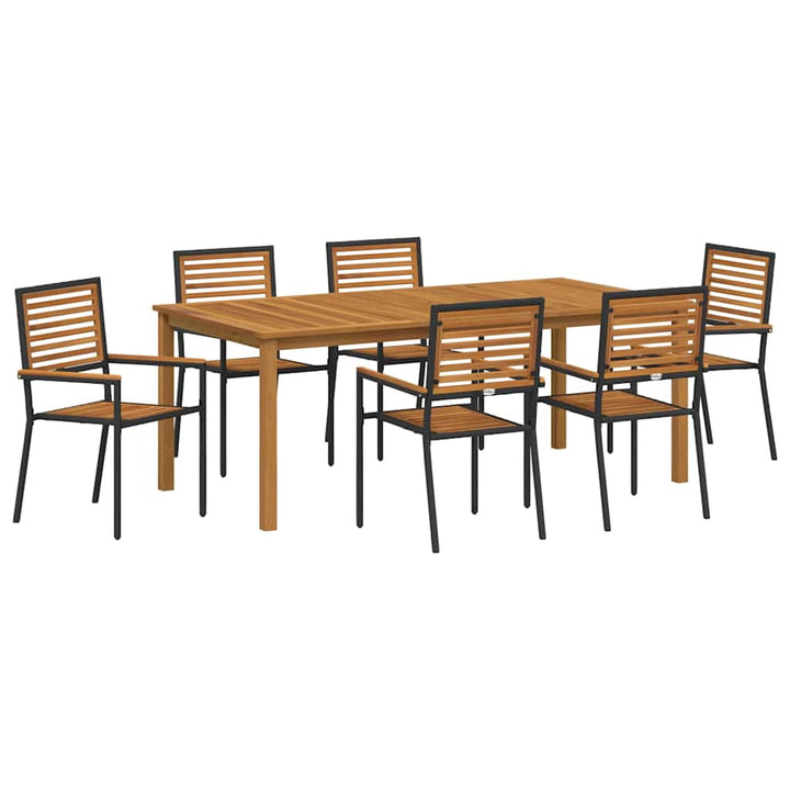 Have Spisebordssæt 7 pcs Sort Poly rattan