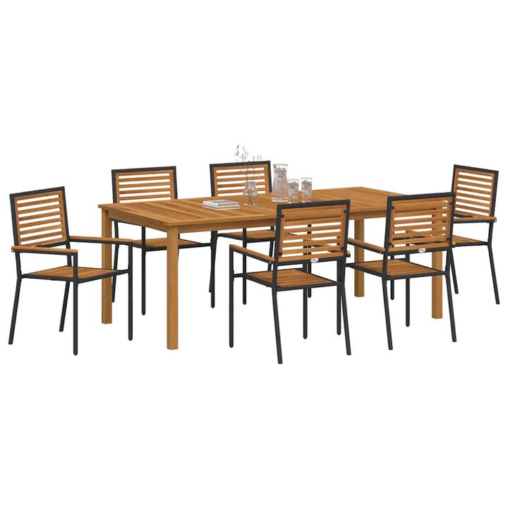 Have Spisebordssæt 7 pcs Sort Poly rattan